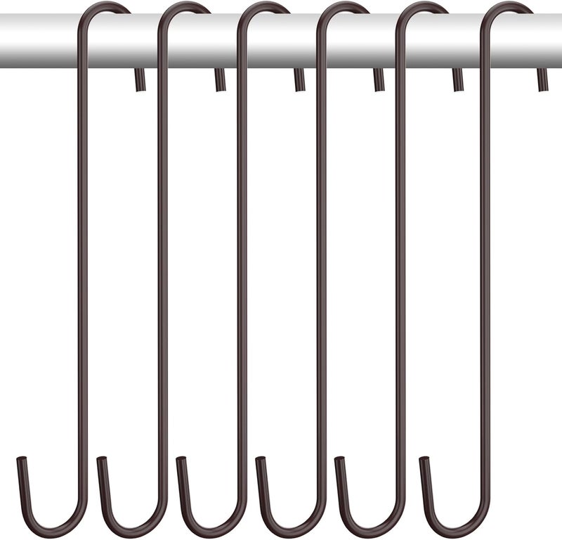 CMYK 6 Pack heavy duty s hooks,Brown strong metal big hooks for hanging plants or large items as potted plants,garden tools,bird cages,animal feeders - Image 1